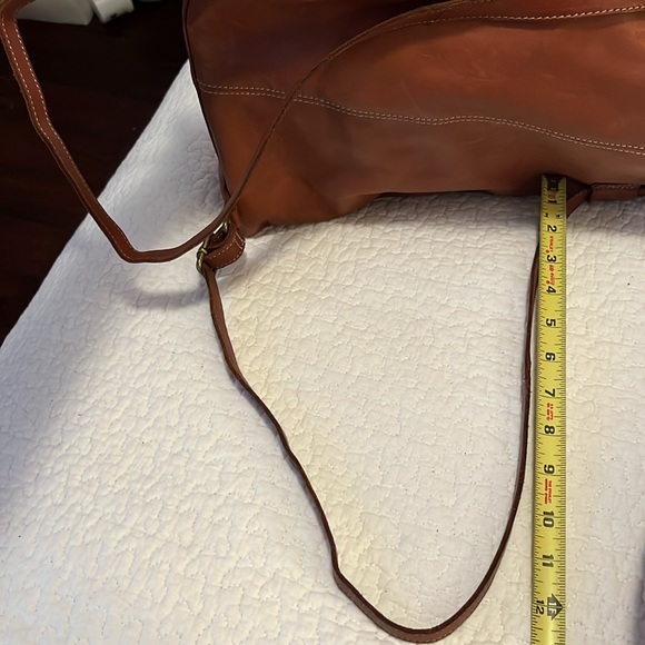 Margot Convertable Cognac Leather Convertible Backpack Laptop Crossbody Bag - Picture 13 of 14